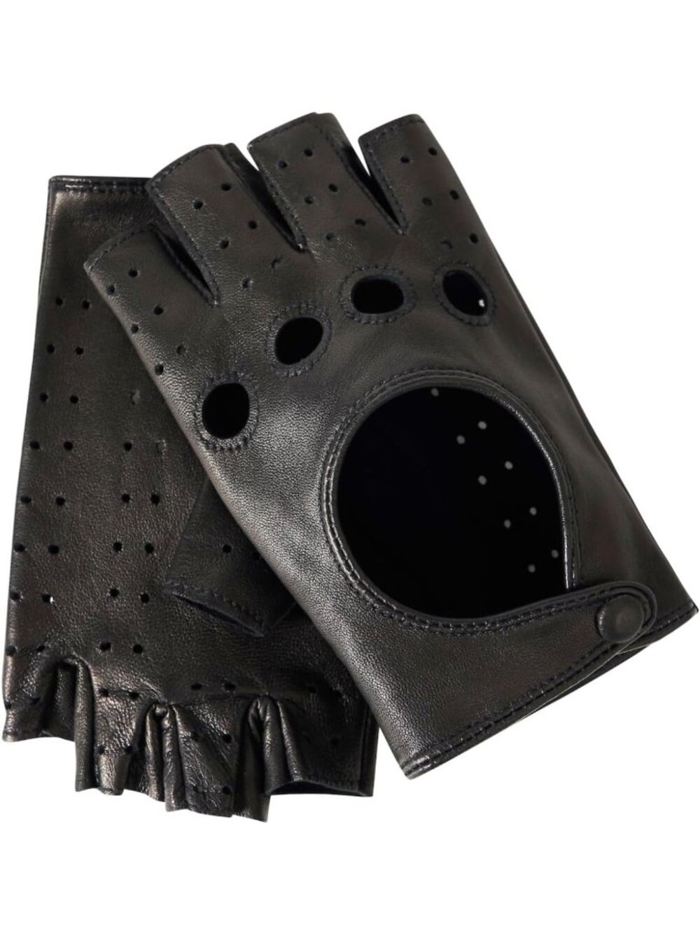 Stylish Women's Leather Fingerless Driving Gloves - Soft Lambskin, Unlined